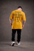 CANELADA - CAMISETA OVERSIZED - HARD WORK FLD MOSTARDA