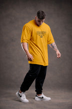 CANELADA - CAMISETA OVERSIZED - HARD WORK FLD MOSTARDA