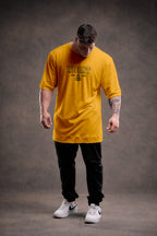 CANELADA - CAMISETA OVERSIZED - HARD WORK FLD MOSTARDA
