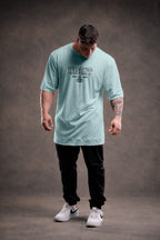 CANELADA - CAMISETA OVERSIZED - HARD WORK FLD AZUL CLARO