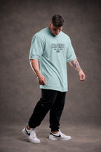 CANELADA - CAMISETA OVERSIZED - HARD WORK FLD AZUL CLARO