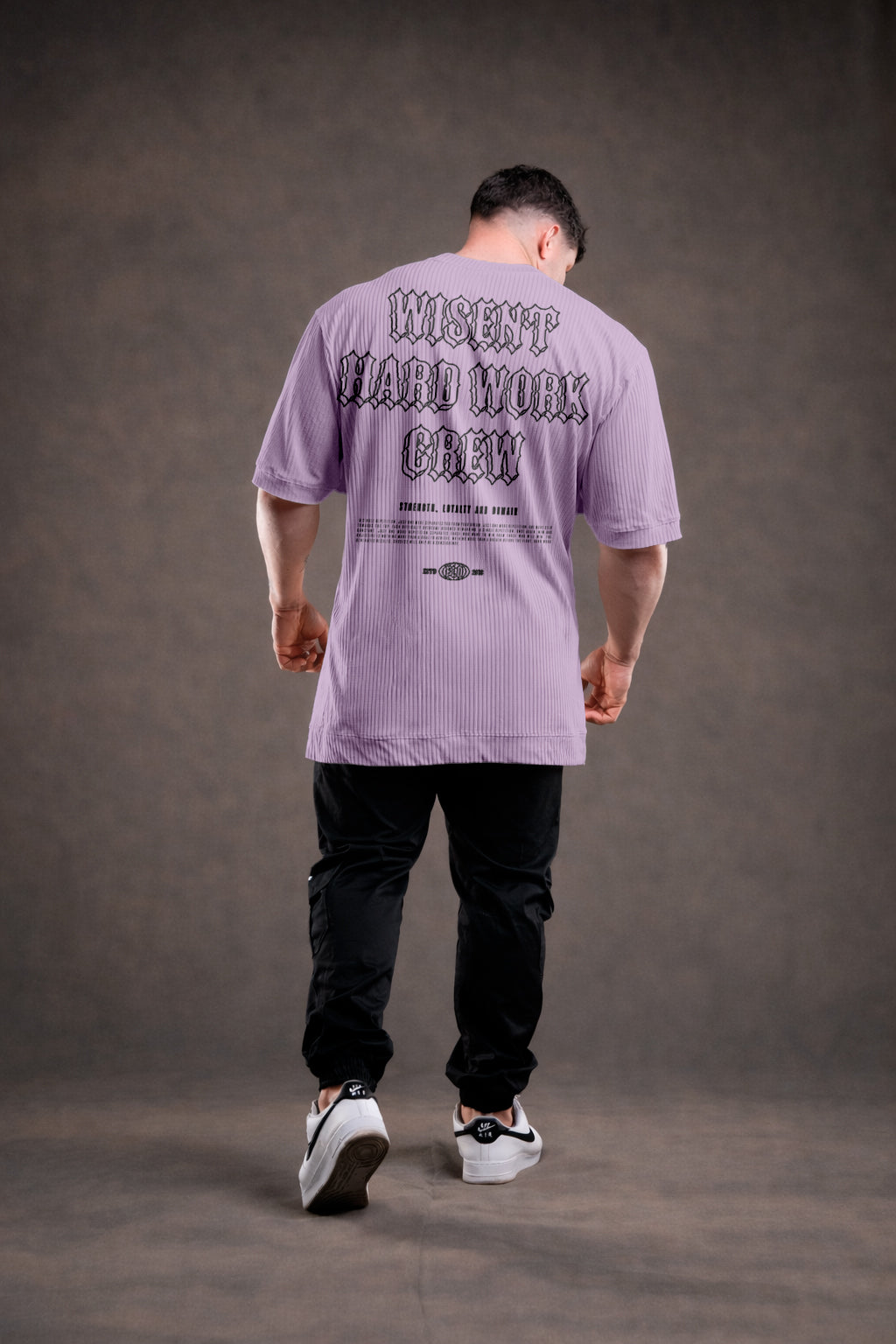 CANELADA - CAMISETA OVERSIZED - HARD WORK FLD LILAS