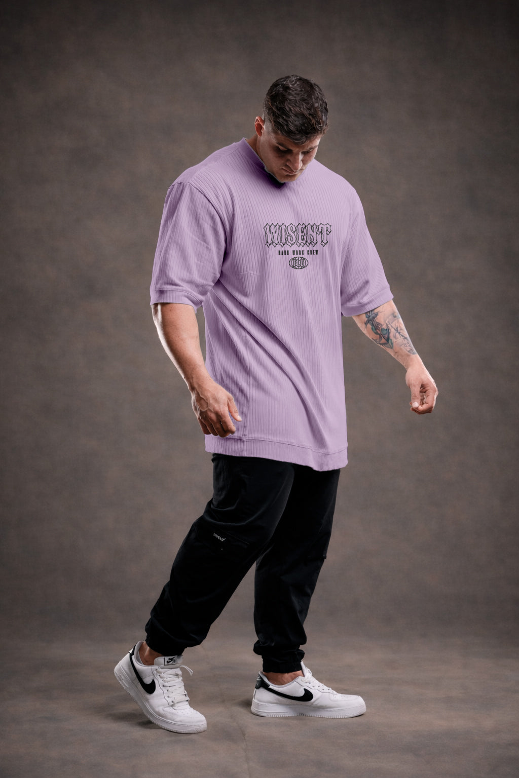 CANELADA - CAMISETA OVERSIZED - HARD WORK FLD LILAS
