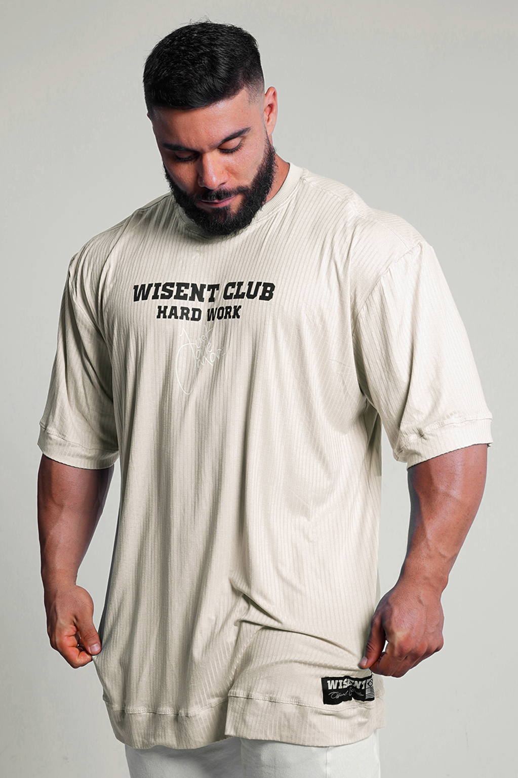 Canelada - Camiseta Oversized - Hard Work Just One More Off White