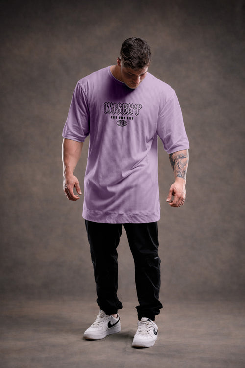 CANELADA - CAMISETA OVERSIZED - HARD WORK FLD LILAS