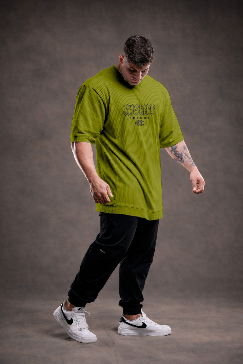 CANELADA - CAMISETA OVERSIZED - HARD WORK FLD VERDE OLIVA