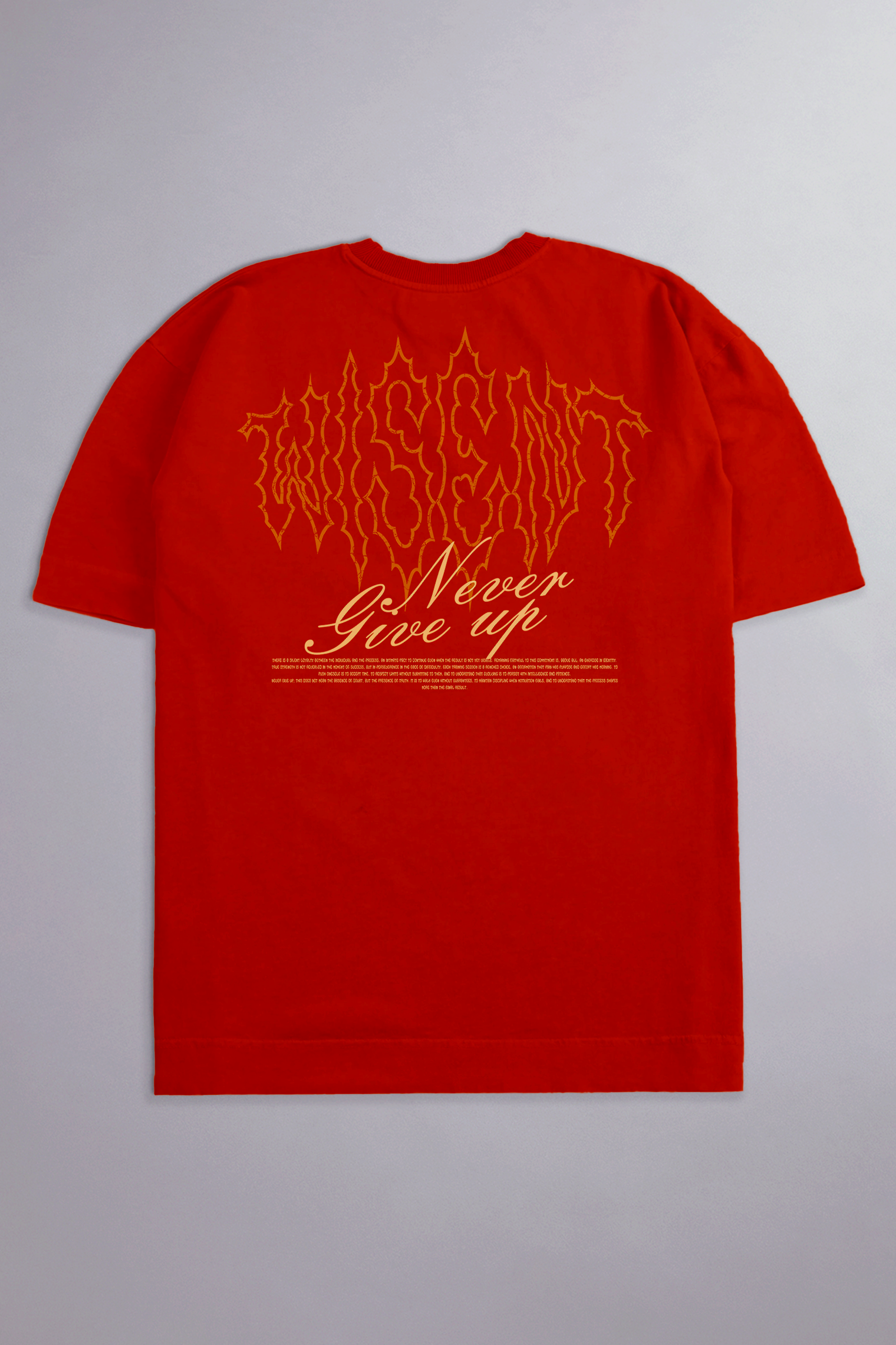 SOFT - CAMISETA OVERSIZED - NEVER GIVE UP VERMELHA