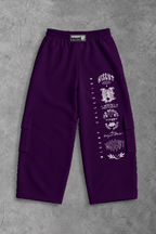 Heavy - Calça Cargo Wide Leg Moletom - Wisent Collections Roxa