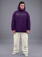 Heavy - Moletom Box Raw Hem - Never Give Up Roxo