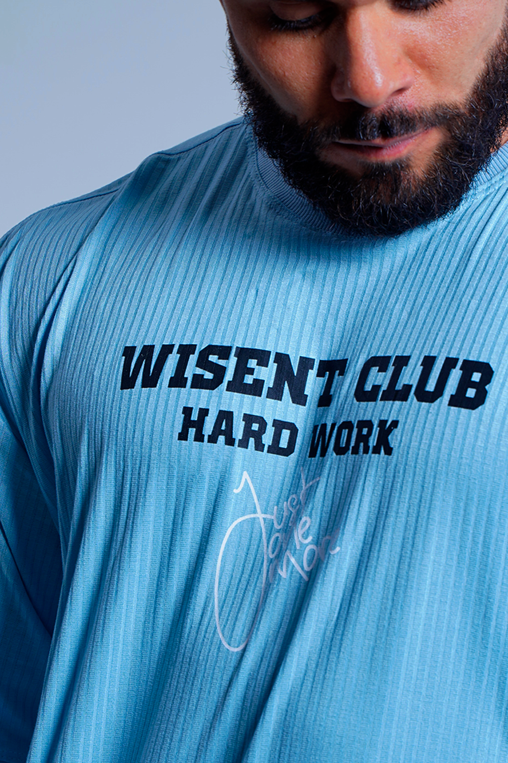 Canelada - Camiseta Oversized - Hard Work Just One More Azul Claro