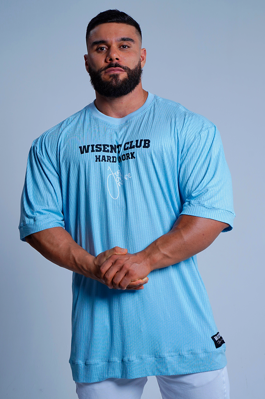 Canelada - Camiseta Oversized - Hard Work Just One More Azul Claro