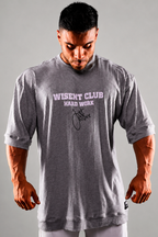 Canelada - Camiseta Oversized - Hard Work Just One More Cinza Mescla