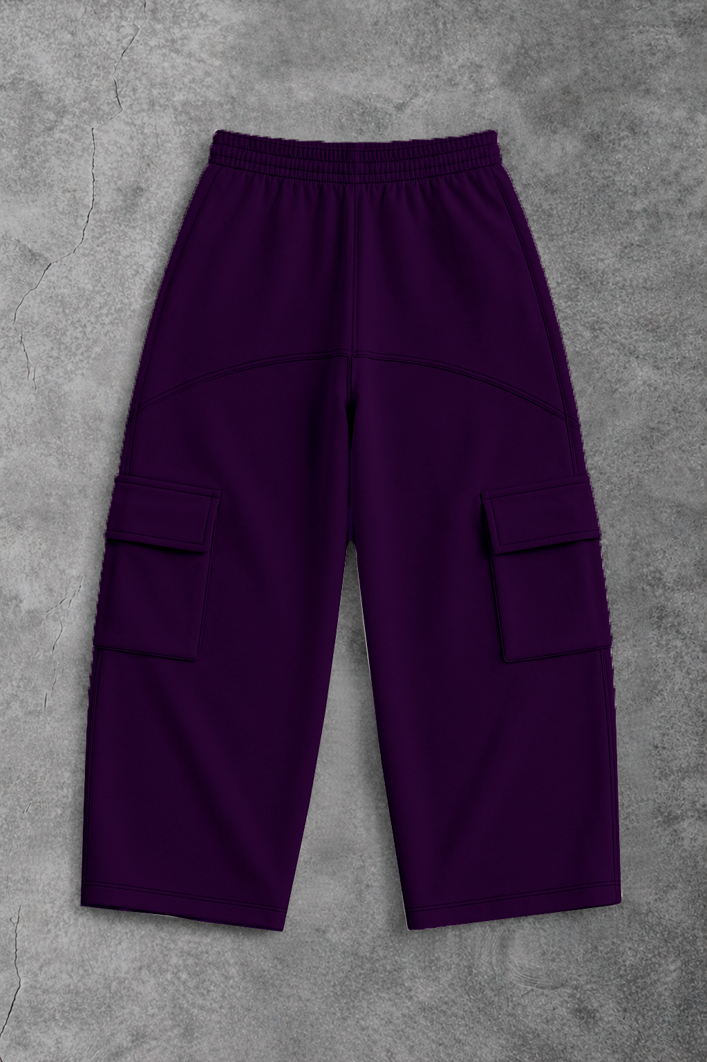 Heavy - Calça Cargo Wide Leg Moletom - Wisent Collections Roxa