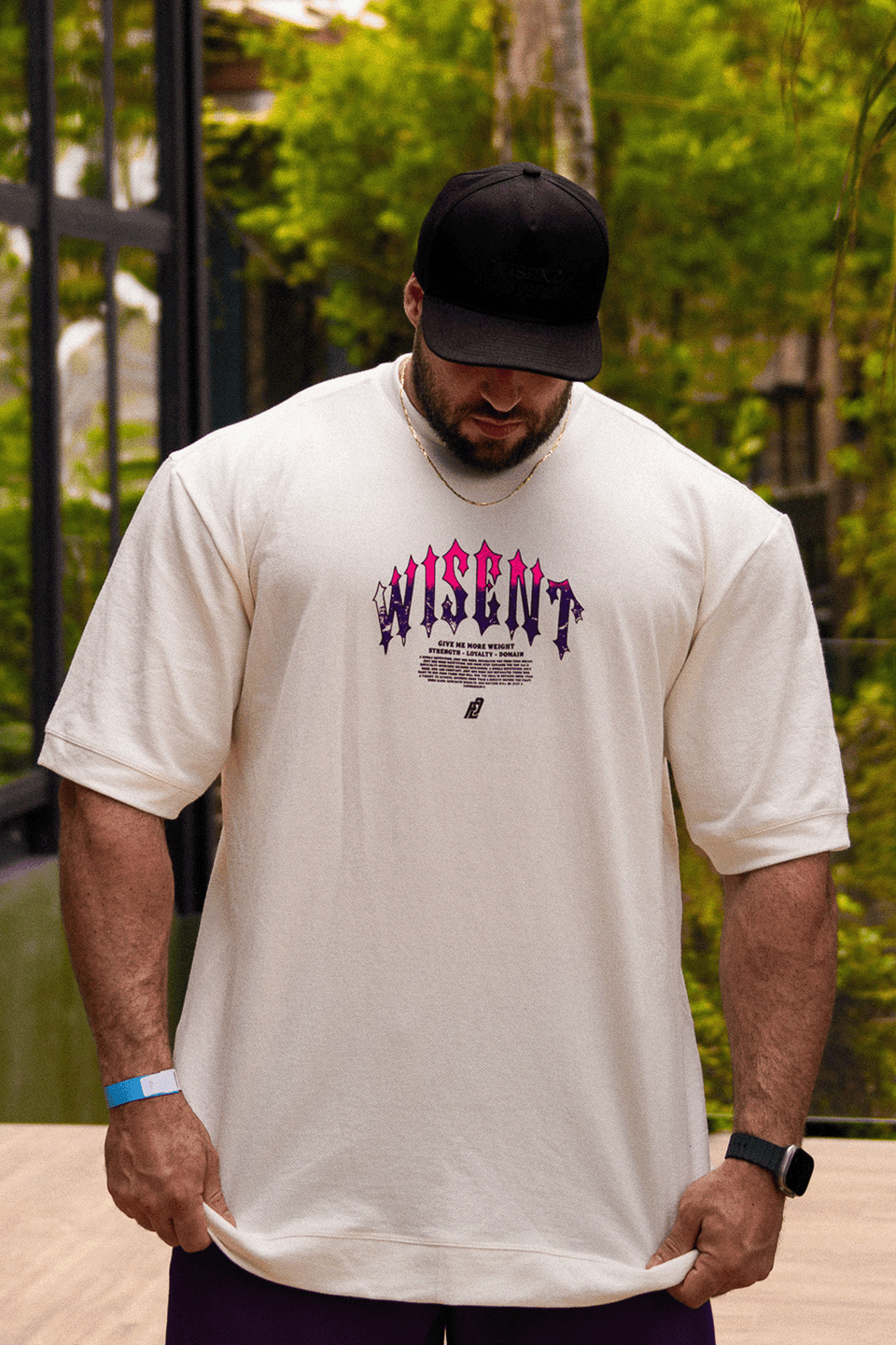 Camiseta Oversized - Give More Weight Off White