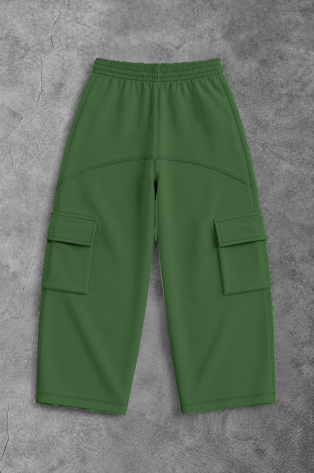 Heavy - Calça Cargo Wide Leg Moletom - Wisent Collections Verde Pistache