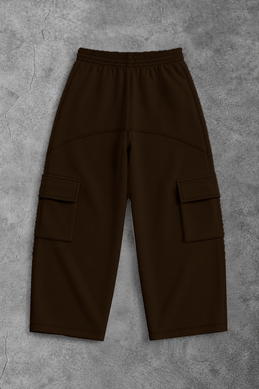 Heavy - Calça Cargo Wide Leg Moletom - Wisent Collections Marrom