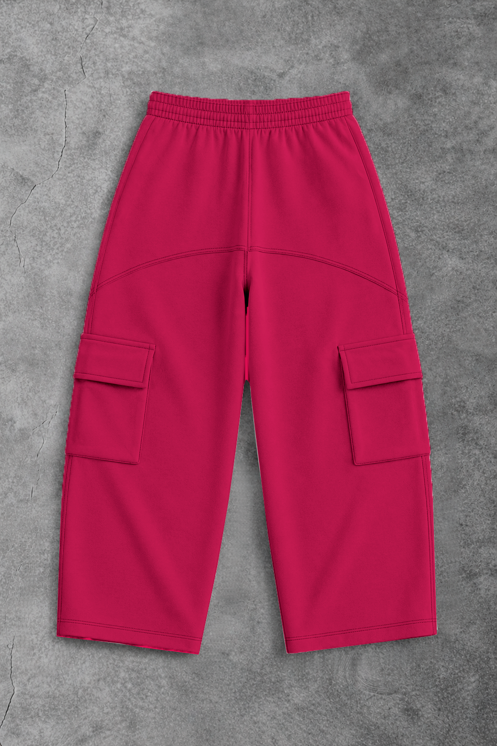 Heavy - Calça Cargo Wide Leg Moletom - Wisent Collections Rosa