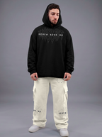 Heavy - Moletom Box Raw Hem - Never Give Up Preto