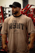 HEAVY - CAMISETA OVERSIZED - TRUE BELONGING - MARROM MESCLA