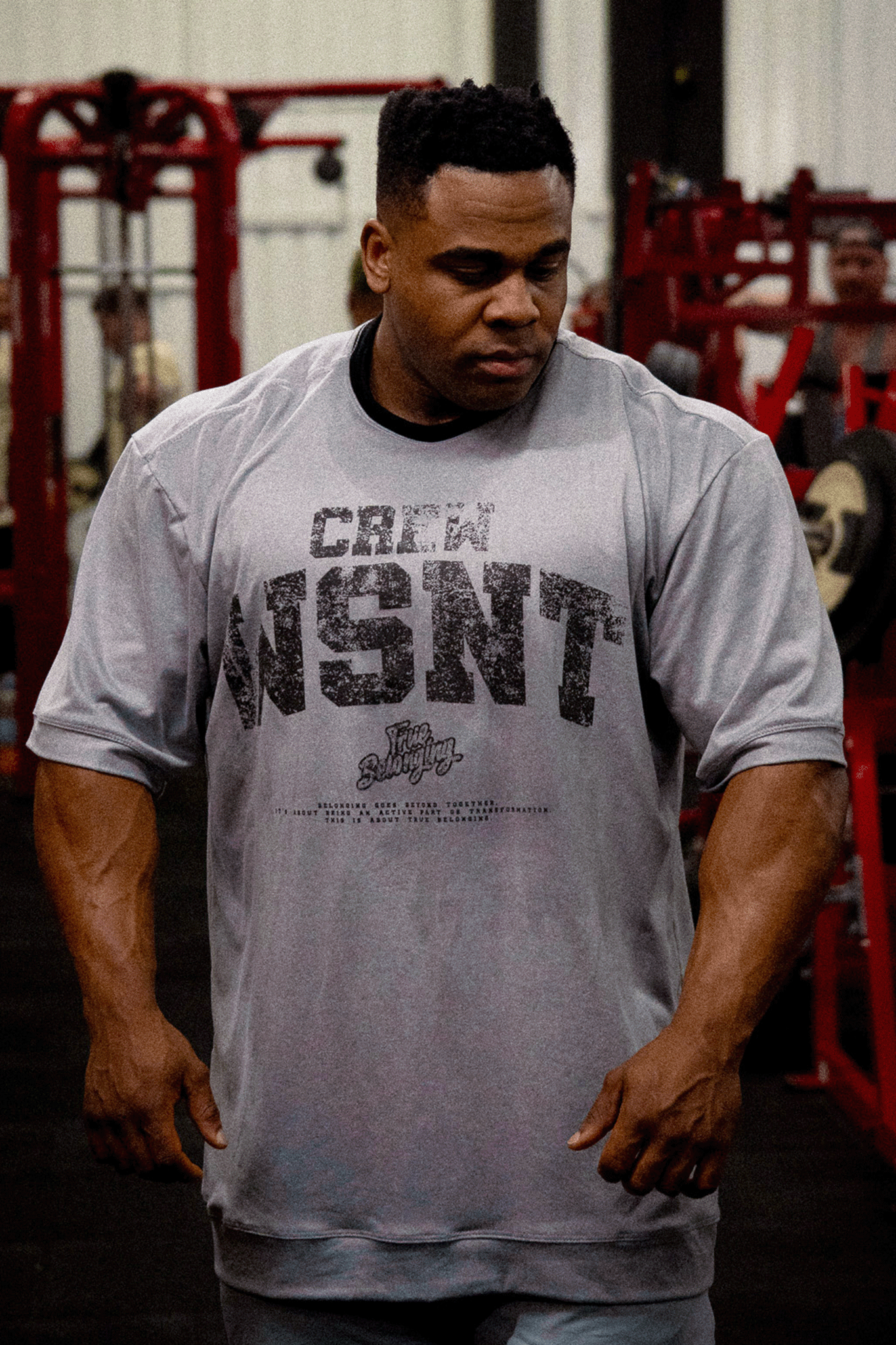 HEAVY - CAMISETA OVERSIZED - TRUE BELONGING - CINZA MESCLA