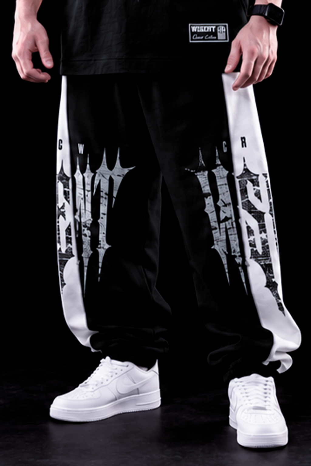 Heavy - Calça Balão - Wisent Crew Preta/Branca