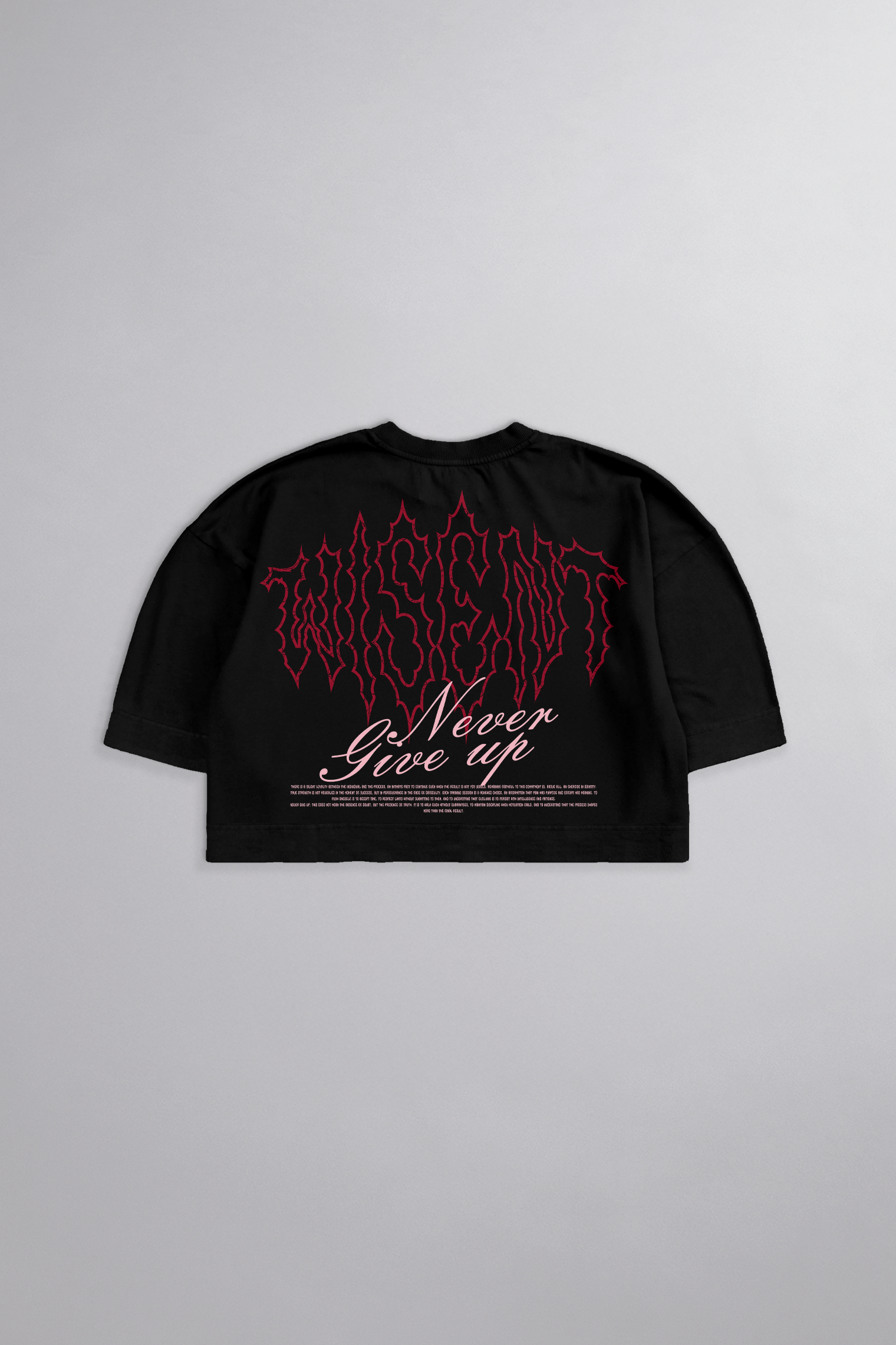 SOFT - CROPPED OVERSIZED - NEVER GIVE UP PRETA