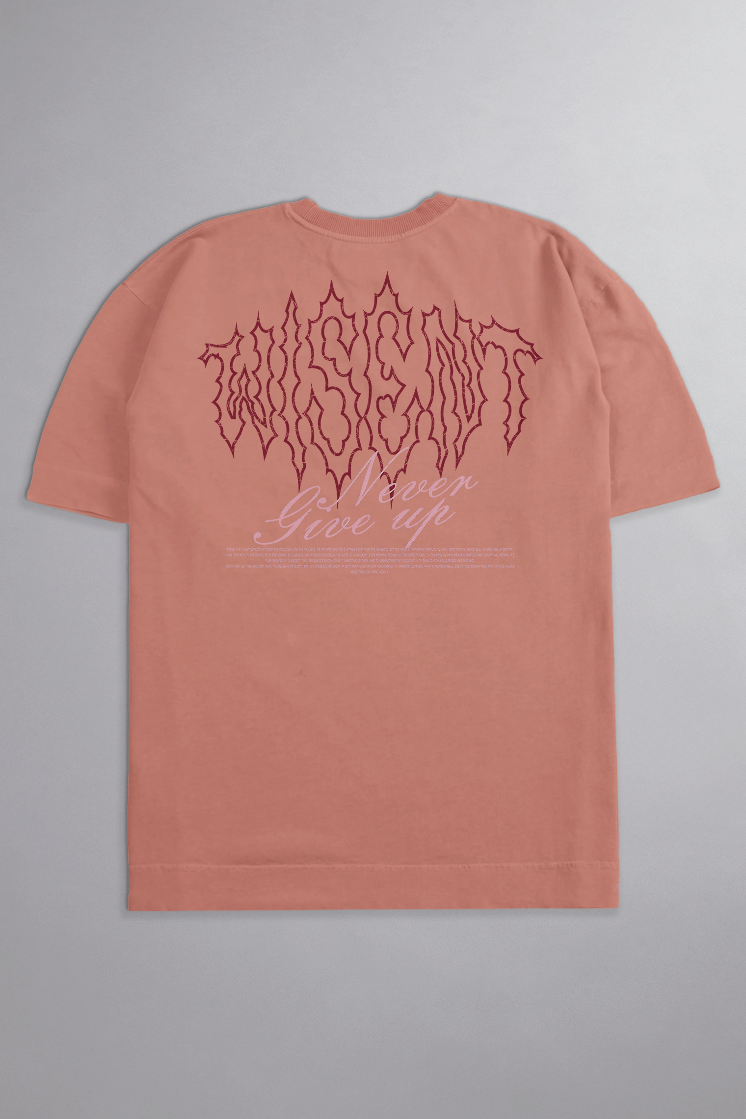 SOFT - CAMISETA OVERSIZED - NEVER GIVE UP ROSA