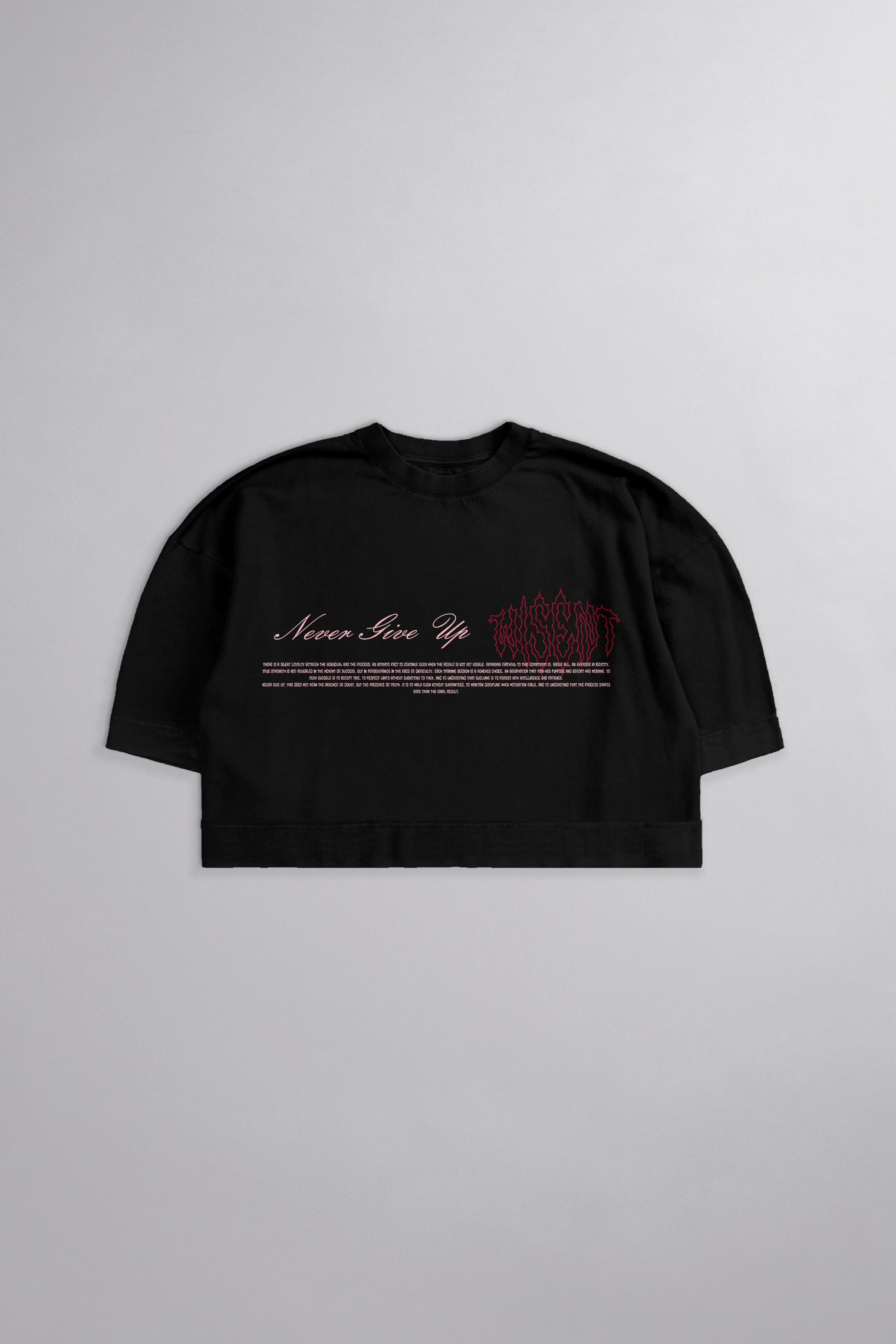 SOFT - CROPPED OVERSIZED - NEVER GIVE UP PRETA