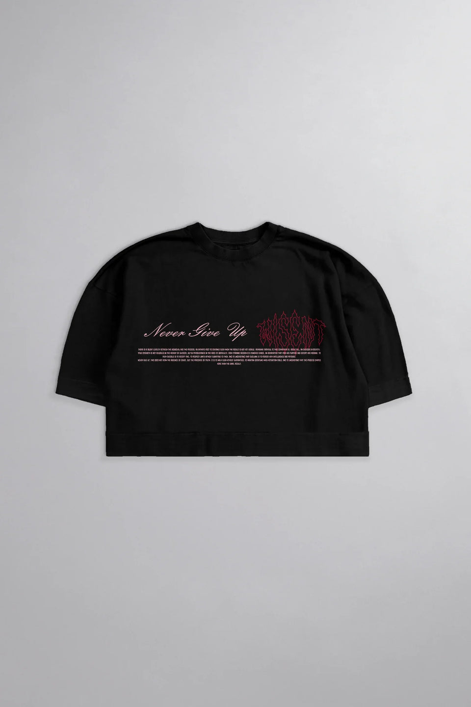 SOFT - CROPPED OVERSIZED - NEVER GIVE UP PRETA