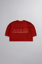 SOFT - CROPPED OVERSIZED - NEVER GIVE UP VERMELHA