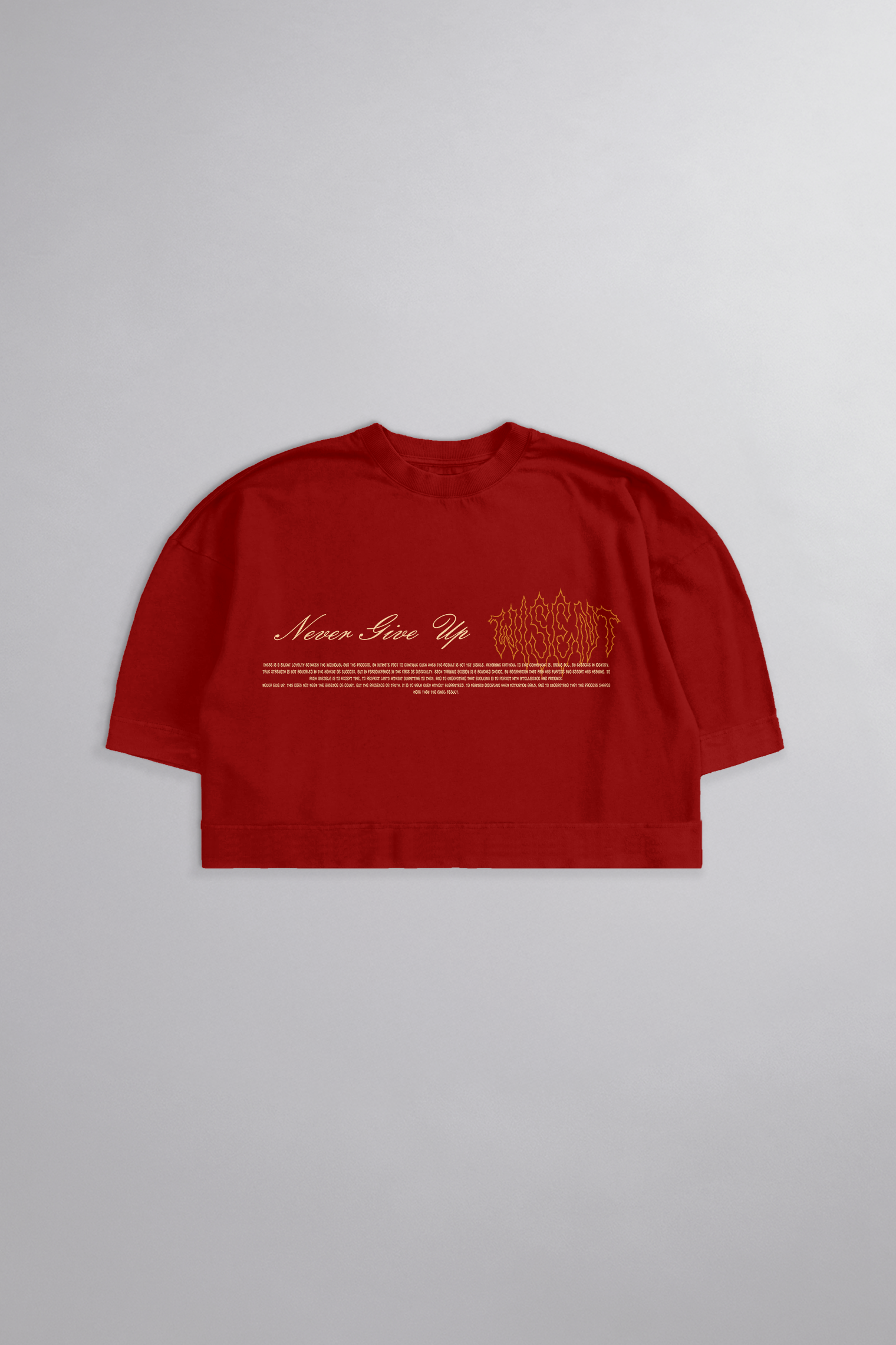 SOFT - CROPPED OVERSIZED - NEVER GIVE UP VERMELHA