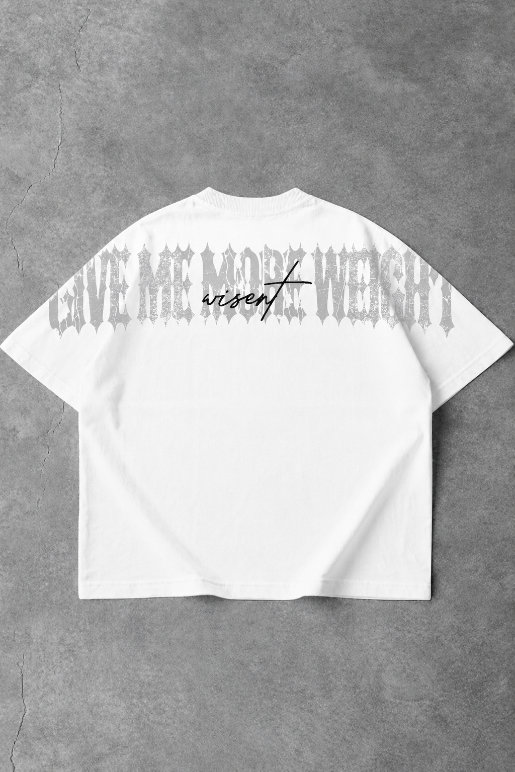 Soft - Camiseta Oversized - Give Me More Weight Darkness Branca