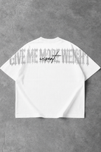 Soft - Camiseta Oversized - Give Me More Weight Darkness Branca