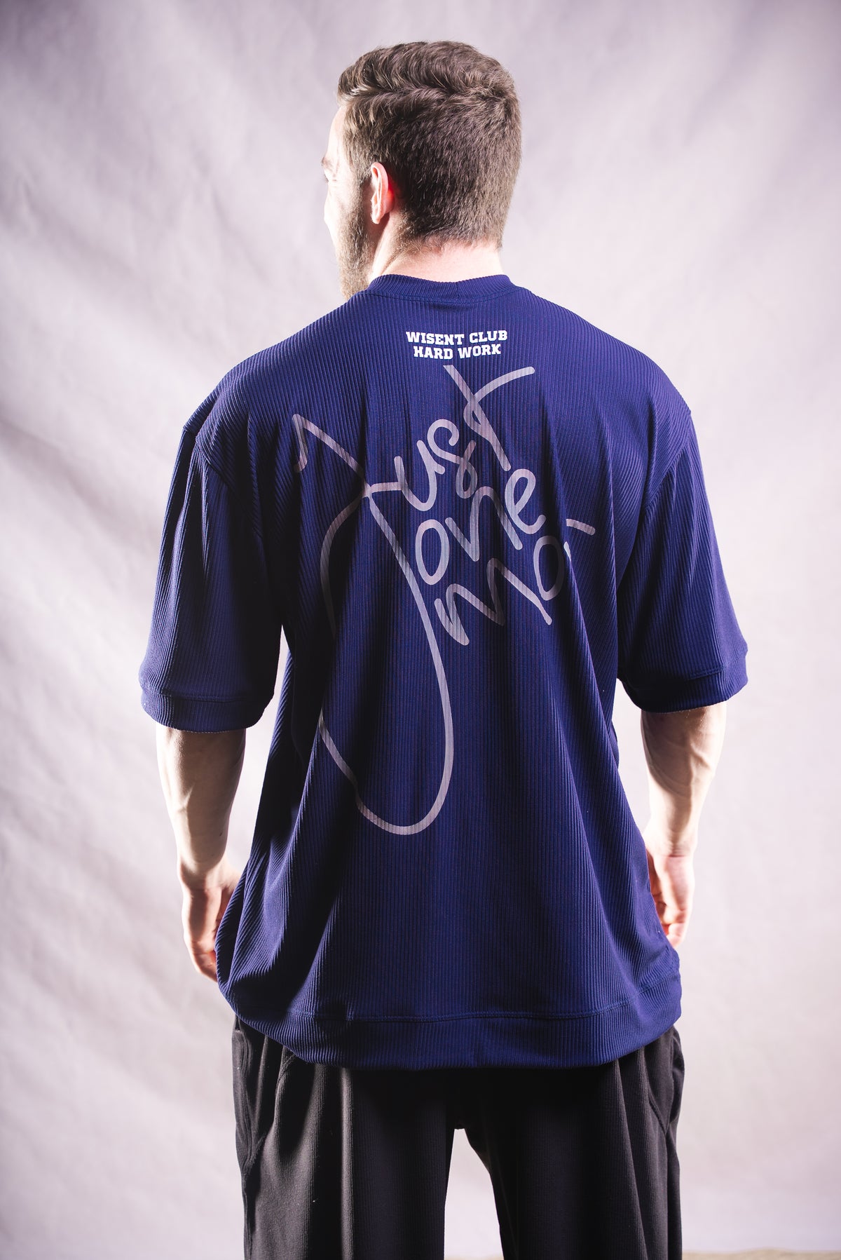 Canelada - Camiseta Oversized - Hard Work Just One More Azul Marinho